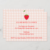 Red Strawberry op Gingham Check. Kaart (Voorkant / Achterkant)