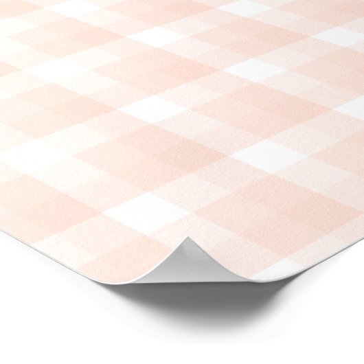 Red Strawberry op Gingham Check. Poster (Hoek)