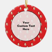 Red Strawberry Pattern. Keramisch Ornament (Voorkant)