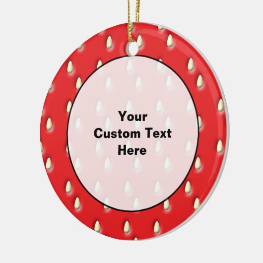 Red Strawberry Pattern. Keramisch Ornament (Links)