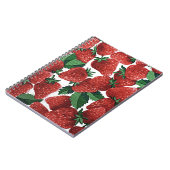 Red Strawberry Pattern Notitieboek (Linkerzijde)