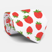 Red Strawberry Pattern Stropdas (Opgerold)