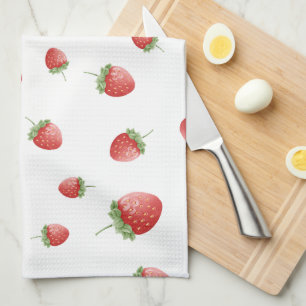 Red Strawberry Pattern Theedoek