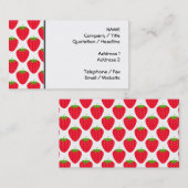 Red Strawberry Pattern. Visitekaartje (Voorkant / Achterkant)