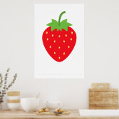 Red Strawberry Retro Poster 60's 70-citaat (Keuken)