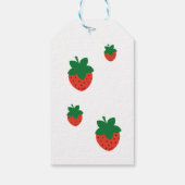 Red Strawberry Verjaardagsfeestje Dank u Cadeaulabel (Achterkant)