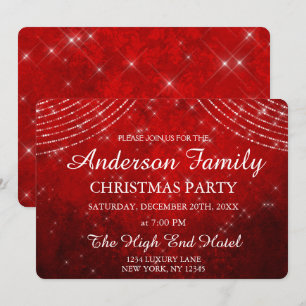 Red String Light Annual Kerstparty-uitnodiging Kaart