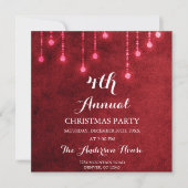 Red String Light Invitation annuelle de Noël (Devant)