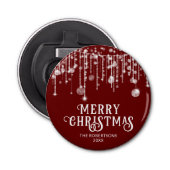 Red String Lights Kerstfeest Button Flesopener (Voorkant)