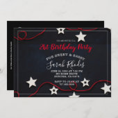 Red String & Stars Sweet Sassy 21st Birthday Kaart (Voorkant / Achterkant)