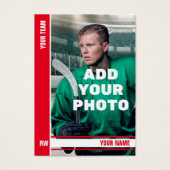Red Stripe Hockey Trading Kaart - aangepaste stati (Voorkant)