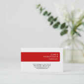 Red Stripe White Background Charming Visitekaartje (Staand voorkant)