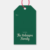 Red Striped Bow Custom Merry Christmas  Cadeaulabel (Achterkant)