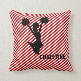 Red Striped Cheerleader Pillow Kussen