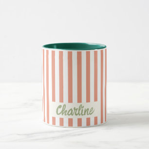 Red Striped Circus Gepersonaliseerd naam Mok