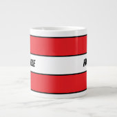 Red Stripes add your name Extra Grote Beker (Voorkant)