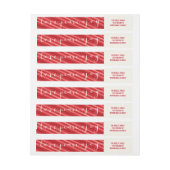 Red Stripes Aimer Paix Joie Étiquette de adresse d (Feuille)