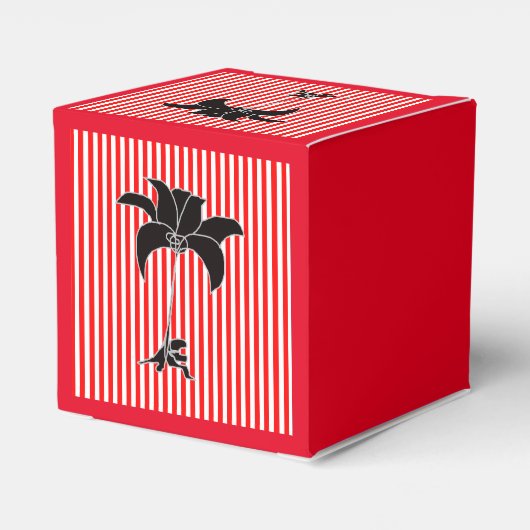 Red Stripes Black Floral Bedankdoosjes (Achterkant)