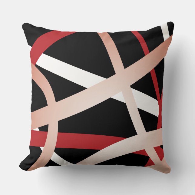 RED STRIPES DESIGN Retro-Sierkussen Kussen (Voorkant)