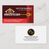 Red Stripes Electrice Bulb bedrading Visitekaartje (Voorkant / Achterkant)