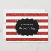Red Stripes Invitation du réveillon du Nouvel An (Devant)