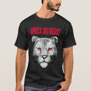 Red Style Apres Ski Snow Leopard T-shirt