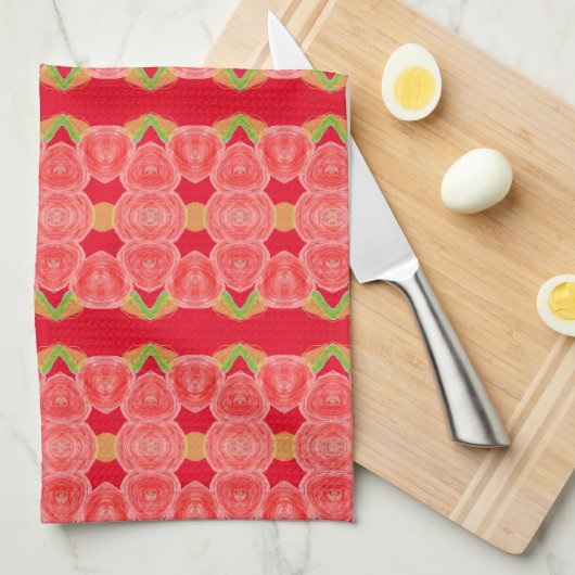 Red Stylish Kitchen Theedoek (Quarter Fold)