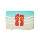 Red Summer Beach Teenslippers Bath Mat (Voorkant)