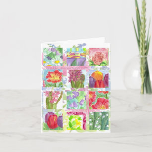 Red Summer Flower Note Card Kaart