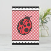 Red Summer Ladybug Anniversaire des invitations (Debout devant)