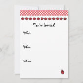 Red Summer Ladybug Anniversaire des invitations (Dos)