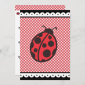 Red Summer Ladybug Anniversaire des invitations (Devant / Derrière)