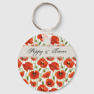 Red Summer Poppy Sleutelhanger