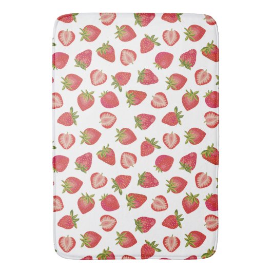 Red Summer Strawberry Pattern Badmat (Voorkant Verticaal)