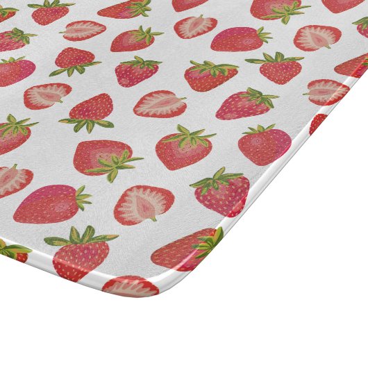 Red Summer Strawberry Pattern Snijplank (Hoek)
