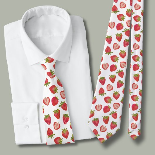 Red Summer Strawberry Pattern Stropdas