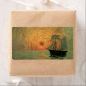 Red Sun door Maxime Maufra,  impressionisme Etiket (Insitu)