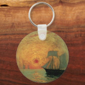 Red Sun door Maxime Maufra, impressionisme Sleutelhanger (Achterkant)