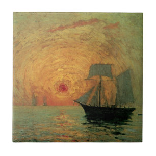 Red Sun door Maxime Maufra,  impressionisme Tegeltje