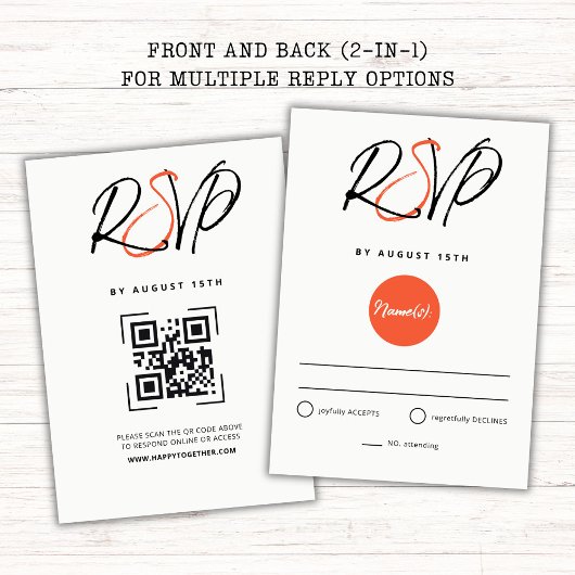 Red Sun en Old Sakura Wedding RSVP Kaartje