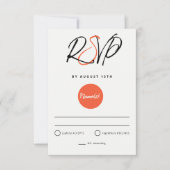 Red Sun en Old Sakura Wedding RSVP Kaartje (Voorkant)