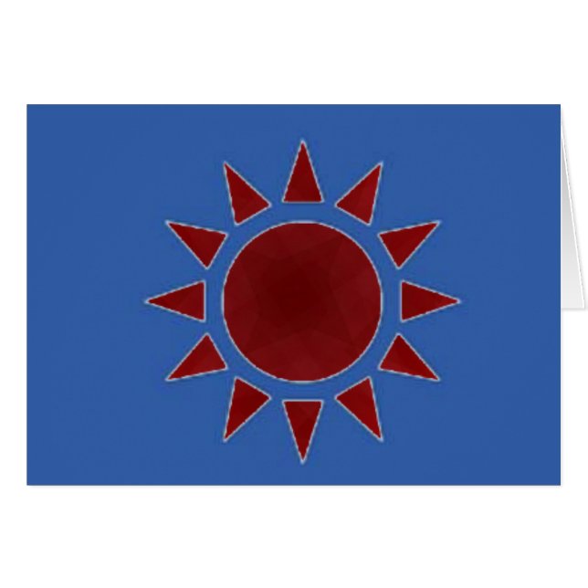 Red Sun Greeting/Note Card (Voorkant Horizontaal)