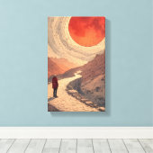 Red Sun Landschap Canvas Art Afdruk (Insitu (Houten vloer))