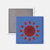Red Sun Magnet Magneet (Voorkant / Achterkant)