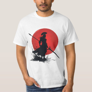 Red Sun Samurai-geïnspireerd T-shirt