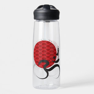 Red Sun Yoga Spiritueel Indiaas Meditate om Ohm Lo Waterfles