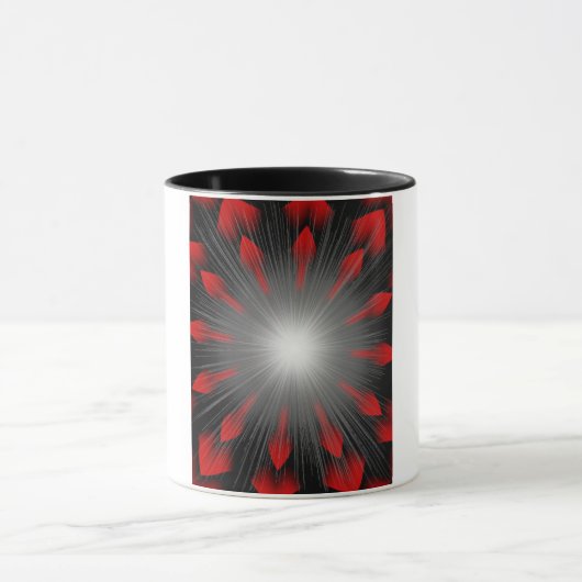 Red Sunburst Cofee Cup Mok (Midden)