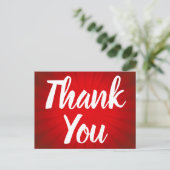 Red Sunburst Dank je Briefkaart (Staand voorkant)