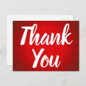 Red Sunburst Dank je Briefkaart (Voorkant / Achterkant)