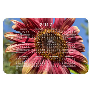 Red Sunflower Calendar Magnet Magneet